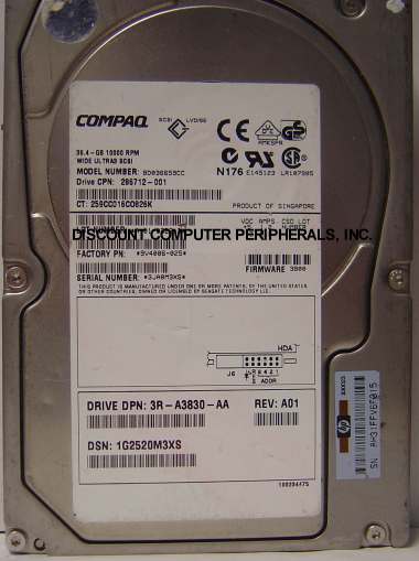 COMPAQ 286712-001 - 36GB 10KRPM U160 SCSI 80PIN BD036659CC - Cal