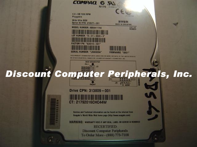 COMPAQ 313809-001 - 4.3GB 3.5IN SCSI 80PIN Drive AB00411792 ST34