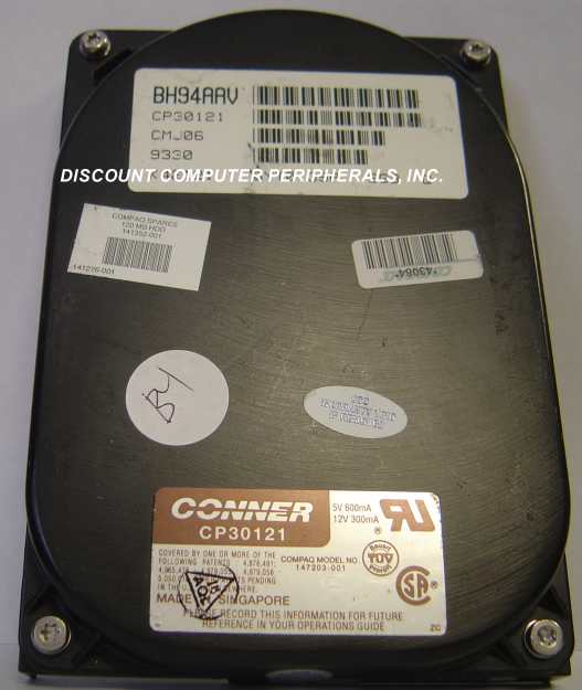 CONNER CP30121 - 120MB 3.5IN IDE - Call or Email for Quote.