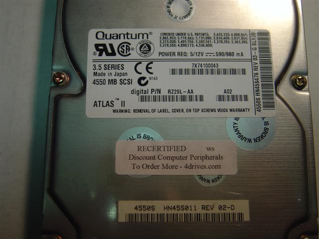 DEC RZ29L-AA - 4.552GB 3.5 SCSI LP 7200 RPM ATLAS II - Call or E