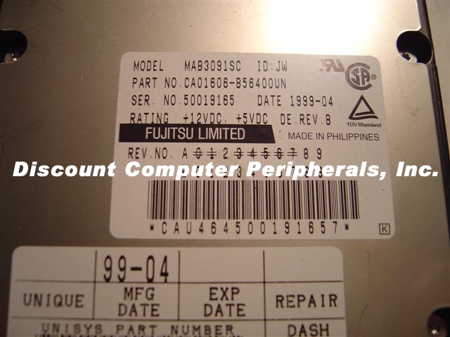 FUJITSU MAB3091SC - 9.12GB 3.5 LP SCSI SCA - Call or Email for Q