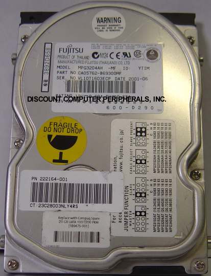 FUJITSU MPG3204AH - 20.4GB 3.5 LP IDE - Call or Email for Quote.