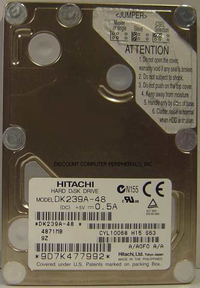 HITACHI DK239A-48 - 4.8GB 4200RPM ATA-33 2.5IN IDE LAPTOP