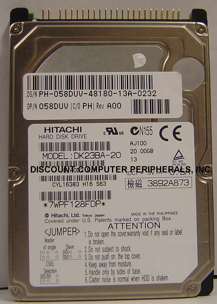 HITACHI DK23BA-20 - 20GB 2.5IN IDE SLP