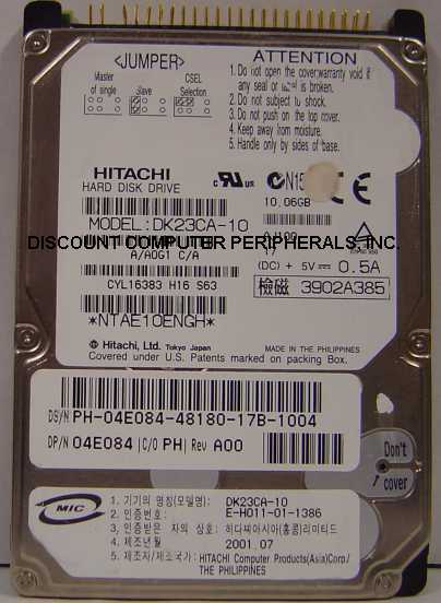 HITACHI DK23CA-10 - 10GB 4200 RPM 9.5MM ATA-100 2.5IN IDE - Call
