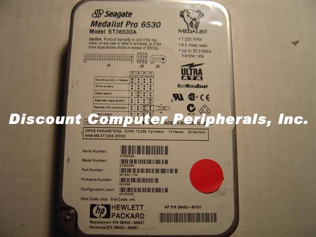 HEWLETT PACKARD D6452-60101 - 6.5GB 3.5in LP IDE ST36530A
