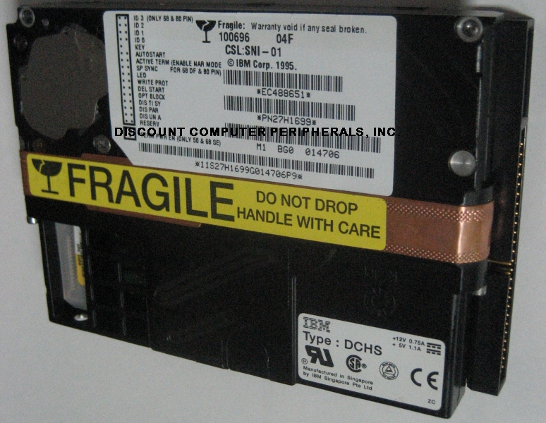 IBM DCHS-04F - 4.3G 3.5IN 50PIN SCSI Drive - Call or Email for Q