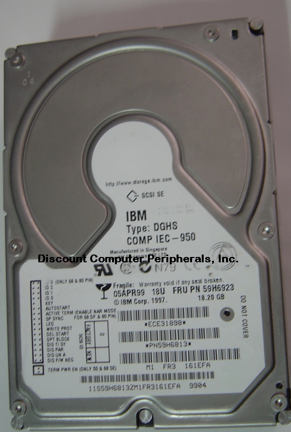IBM DGHS18U - 18GB 7200RPM 3.5IN HH SCSI 68PIN DGHS-18U - Call o