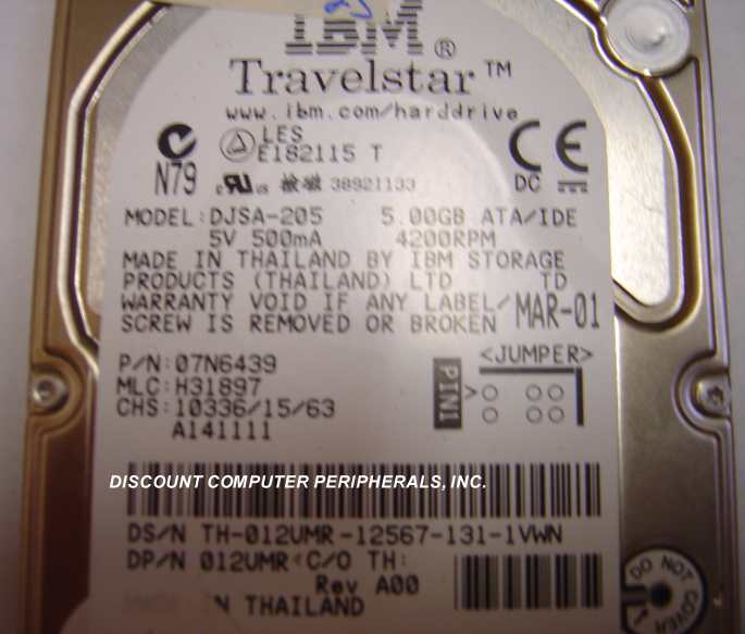 IBM DJSA-205 - 5GB 4200RPM 12MM IDE LAPTOP DRIVE - Call or Email