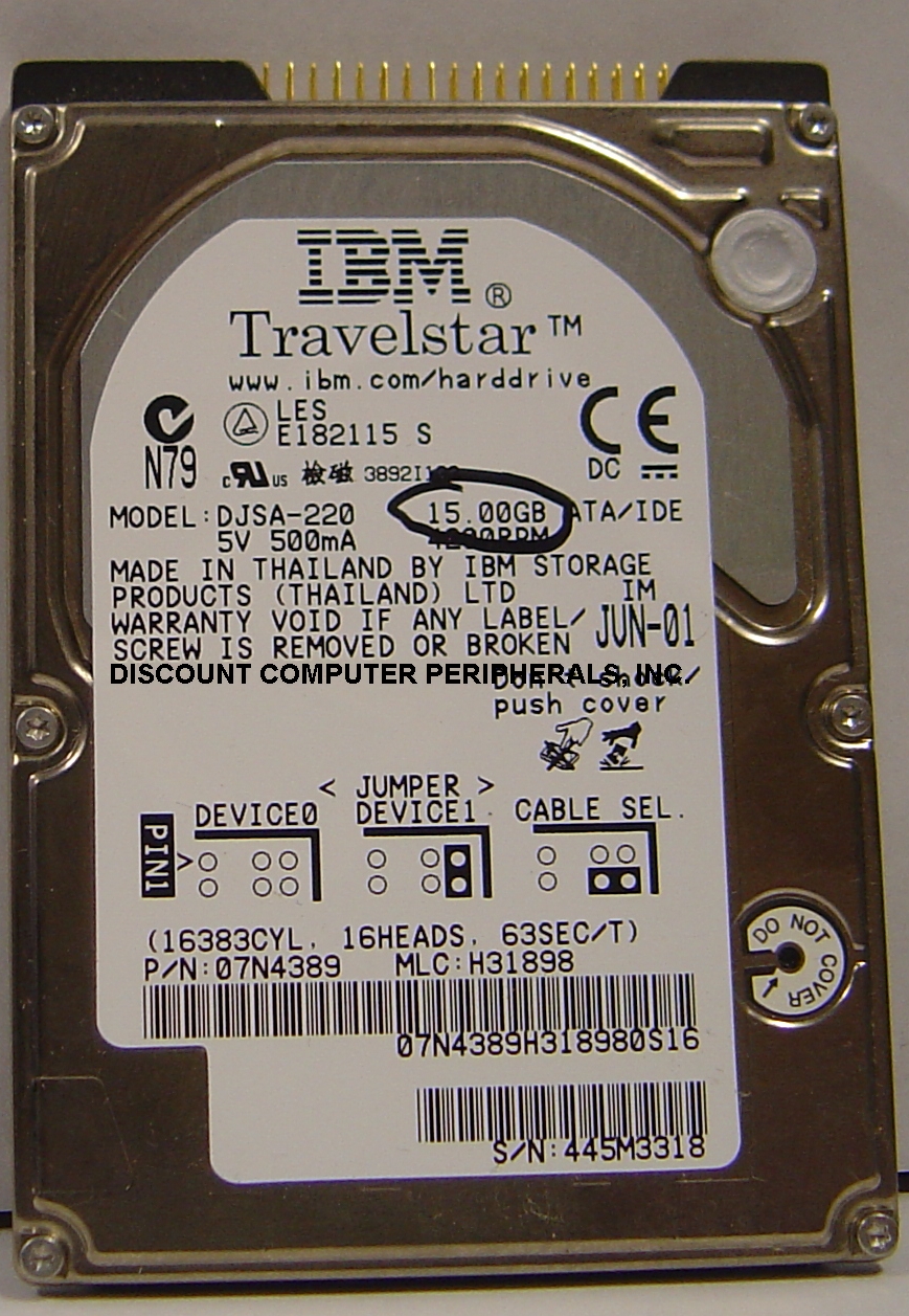 IBM DJSA-220_15GB - 15GB 4200RPM 9.5MM IDE LAPTOP DRIVE