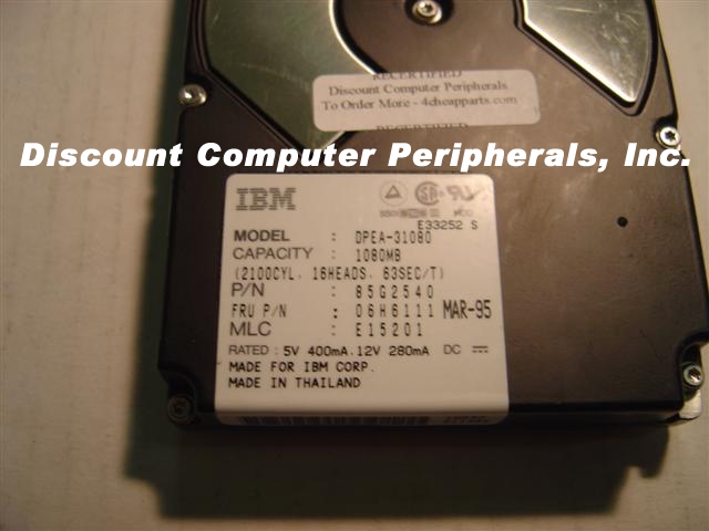 IBM DPEA-31080 - 1.08GB IDE 3.5IN LP - Call or Email for Quote.