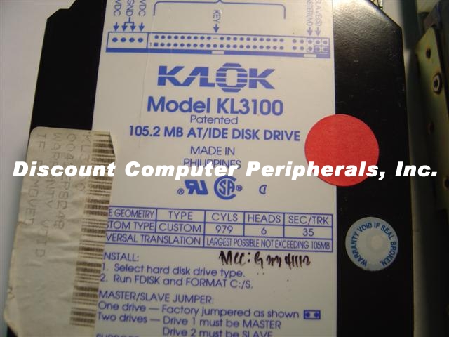 KALOK KL3100 - 105MB 3.5IN HH IDE - Call or Email for Quote.