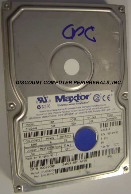 MAXTOR 51024H2 - 10GB 7200RPM ATA-100 IDE 3.5IN - Call or Email