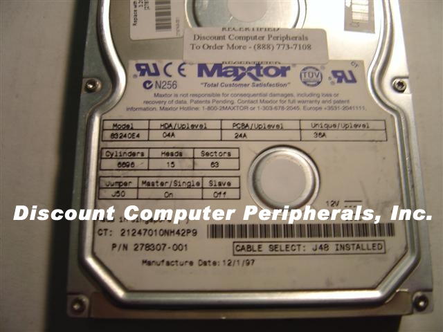MAXTOR 83240E4 - 3.2GB 3.5IN 3H IDE - Call or Email for Quote.