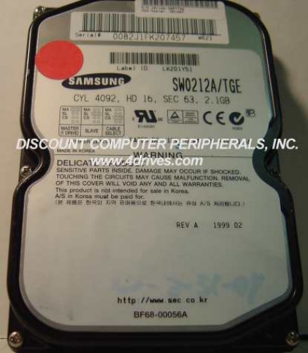 SAMSUNG SW0212A_TGE - 2.1GB 3.5IN 3H IDE - Call or Email for Quo