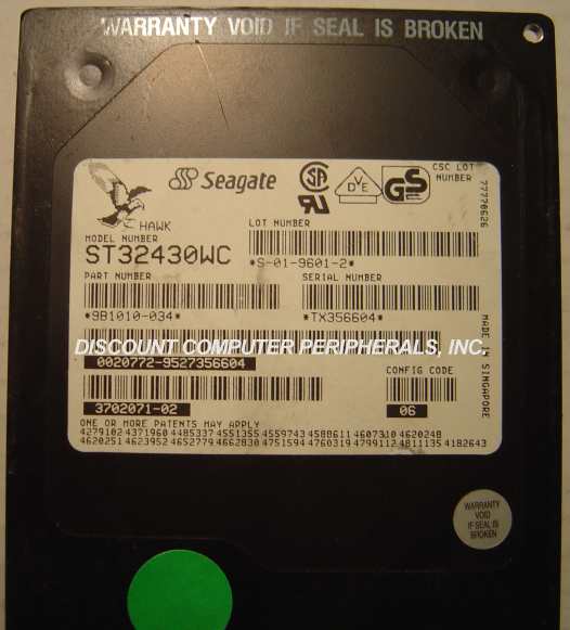 SEAGATE ST32430WC - 2GB 3.5IN 3H SCSI SCA 80 PIN - - 3 Day Lead