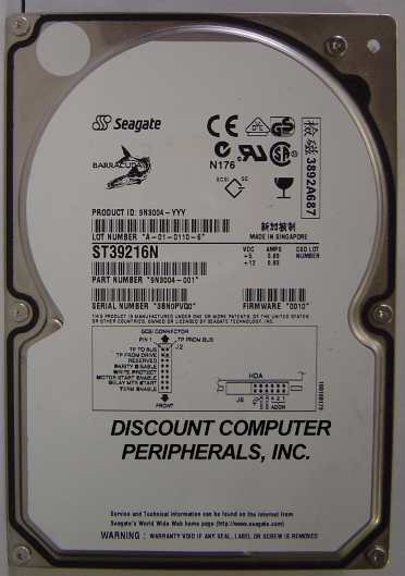 SEAGATE ST39216N - 9GB 7200RPM 3.5IN SCSI 50PIN - 3 Day Lead Tim