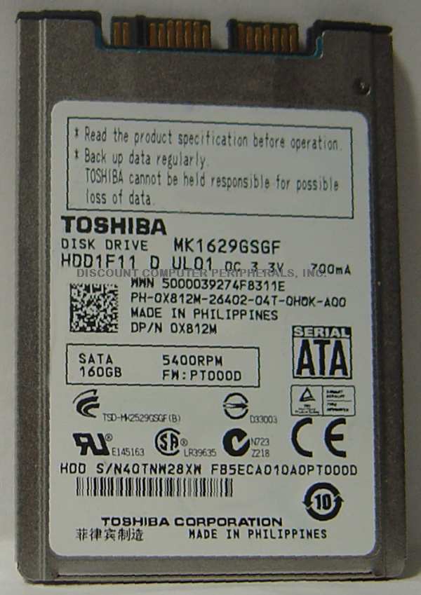 TOSHIBA MK1629GSGF - 160GB 5400RPM 8MM mSATA II 3GBS 1.8 INCH HD