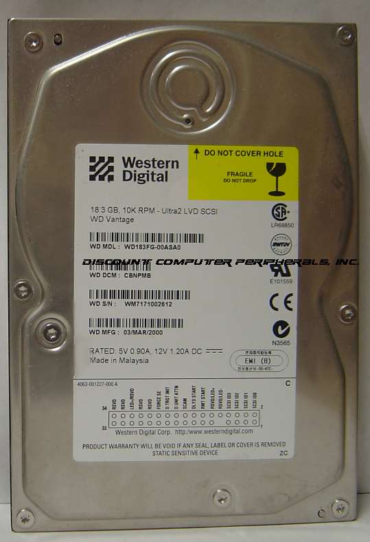 WESTERN DIGITAL WD183FG - 18.3GB 10KRPM 3.5IN SCSI WIDE 68PIN