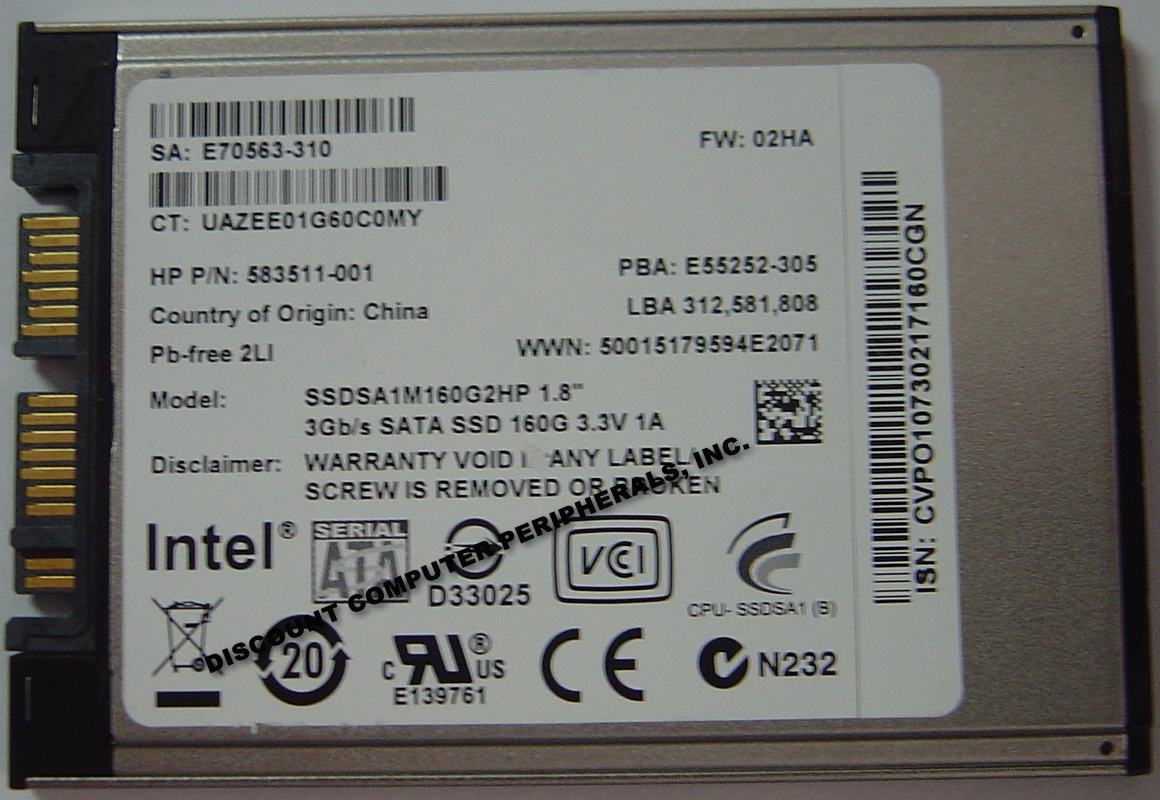 Intel SSDSA1M160G2HP